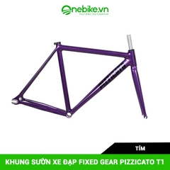 Khung sườn xe đạp Fixed Gear PIZZICATO T1( dùng cọc yên 30.9)