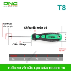 Tuốt nơ vít đầu lục giác bông TOUCHI T8, T10, T15, T20