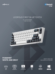 Bàn phím cơ Leopold FC660 PD BT White Dark Grey - Silent Red Switch