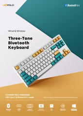 Bàn phím cơ Leopold FC750RBT Milk Turquoise - Blue Switch