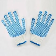 Găng tay chấm hạt nhựa mầu xanh Găng tay chấm hạt nhựa mầu xanh