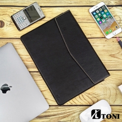 Bao da thật handmade TONI màu đen cho Macbook , Suface Pro 4, 5