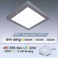 Đèn led ốp trần nổi vuông AFC-556X-22W