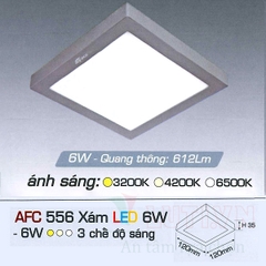Đèn led ốp trần nổi vuông AFC-556X-6W-3CĐ