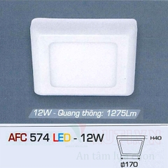 Đèn led ốp trần vuông trắng AFC-574-12W