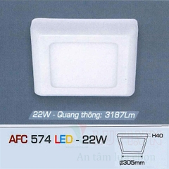 Đèn led ốp trần vuông trắng AFC-574-22W