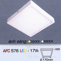 Đèn led ốp trần nổi vuông AFC-576-17W