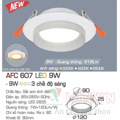 Đèn âm trần tròn 3 chế độ AFC-607-9W-3CD