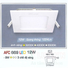 Đèn led panel AFC-669-12W-3CĐ