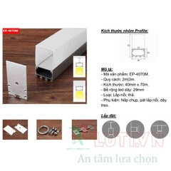 Thanh Profile chiếu sáng nội thất lắp nổi EP-4070M