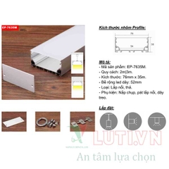 Thanh Profile chiếu sáng nội thất lắp nổi EP-7035M