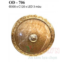 Đèn mâm ốp trần đồng cổ điển OD-706