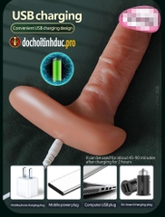 Dương vật giả có rung thụt sưởi ấm mang trong quần lót