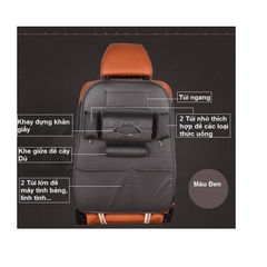Túi đựng đồ 7 ngăn sau ghế xe hơi đa năng bằng da cao cấp (màu đen)
