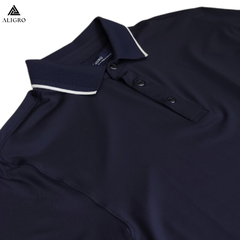 Áo polo golf nam ngắn tay ALIGRO chất vải coolmax màu xanh navy năng động ALGPLO106