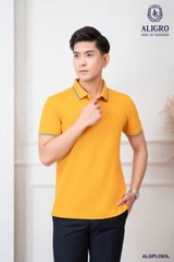 Áo polo ngắn tay cotton prima màu vàng ALGPLO83