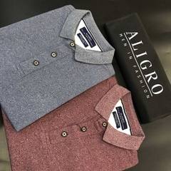 Áo Polo Shirt cổ dệt màu ghi ALGPLO47
