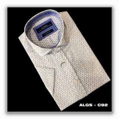 Áo sơ mi cộc tay nam công sở Aligro cò trắng dáng Custom ALGS-C92