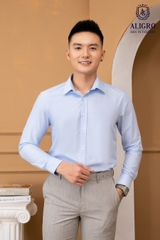 Áo sơ mi slimfit dài tay xanh biển Aligro ALGS222