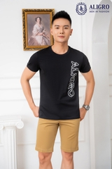 Áo phông nam cổ tròn 100% cotton tự nhiên ALGAPC072