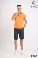 Áo polo golf nam ngắn tay ALIGRO chất vải coolmax màu cam năng động ALGPLO100