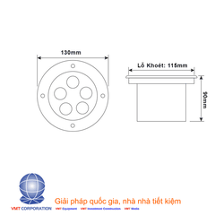 Đèn led âm đất 7w Gs lighting