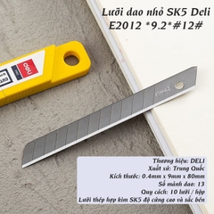 Lưỡi Dao Rọc Giấy 0.4 X 9 X 80Mm DELI E2012