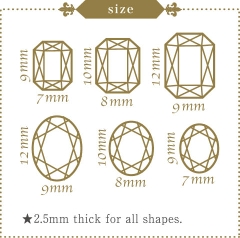 Khuộn resin làm trang sức - Jewel Mold Mini Jewelry Cut Square & Oval