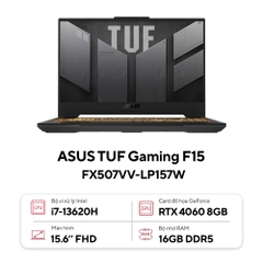 Laptop ASUS TUF Gaming F15 FX507VV-LP157W (Intel Core i7-13620H | 16GB | 512GB | RTX 4060 | 15.6 inch FHD | Win 11 | Xám)