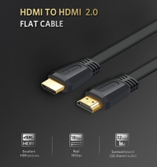 Cáp hdmi 2.0 dẹt dài 5m Ugreen 50821 hỗ trợ 4K cao cấp