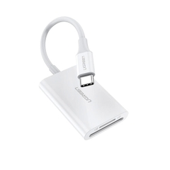 Cáp đọc thẻ USB type C ra SD TF 4.0 hỗ trợ UHS-II Ugreen 60724 màu trắng