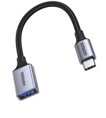 Bộ chuyển USB type C ra USB 3.0 OTG màu xám Ugreen 70889 10cm dùng cho điện thoại di động, máy tính...