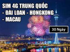 Sim và eSIM 4G du lịch Trung Quốc/ Đài Loan/ Hongkong/ Macau - Nhận Tại Việt Nam