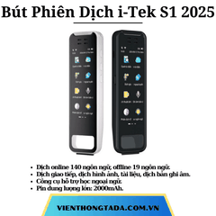 Bút Phiên Dịch i-Tek S1 2025 - Máy Phiên Dịch Nhiều Ngôn Ngữ, Dịch 19 Ngôn Ngữ Offline- Hàng Chính Hãng- Bảo hành 12 tháng
