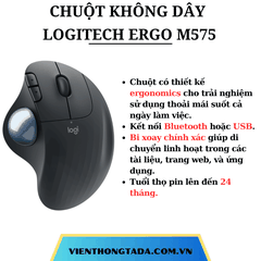 Chuột không dây Bluetooth Logitech ERGO M575 - Hàng chính hãng- Bảo hành 12 tháng