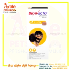 THUỐC BRAVECTO TRỊ GHẺ, VIÊM DA, VE RẬN  CHO CHÓ