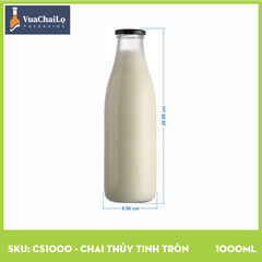 Chai Thủy Tinh Tròn 1000ml