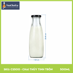 Chai Thủy Tinh Tròn 500ml