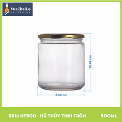 Hũ Thủy Tinh Tròn 500ml