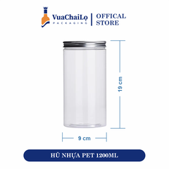 Hũ Nhựa PET Nắp Nhôm 1300ml