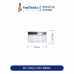 Hũ Nhựa PET Nắp Nhôm 200ml