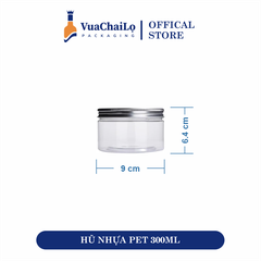 Hũ Nhựa PET Nắp Nhôm 300ml