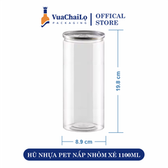 Hũ nhựa nắp nhôm xé 1100ml