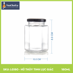 Hũ Thủy Tinh Lục Giác 180ml