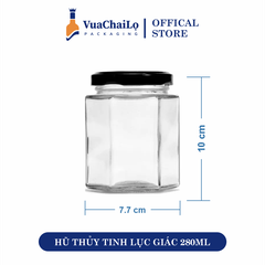 Hũ Thủy Tinh Lục Giác 280ml