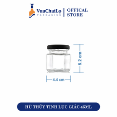 Hũ Thủy Tinh Lục Giác 45ml