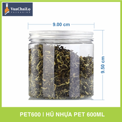 Hũ Nhựa PET Nắp Nhôm 600ml