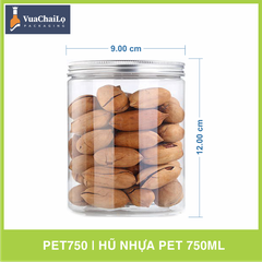 Hũ Nhựa PET Nắp Nhôm 750ml