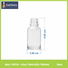 Chai Tinh Dầu Trắng 15ml