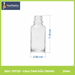 Chai Tinh Dầu Trắng 20ml